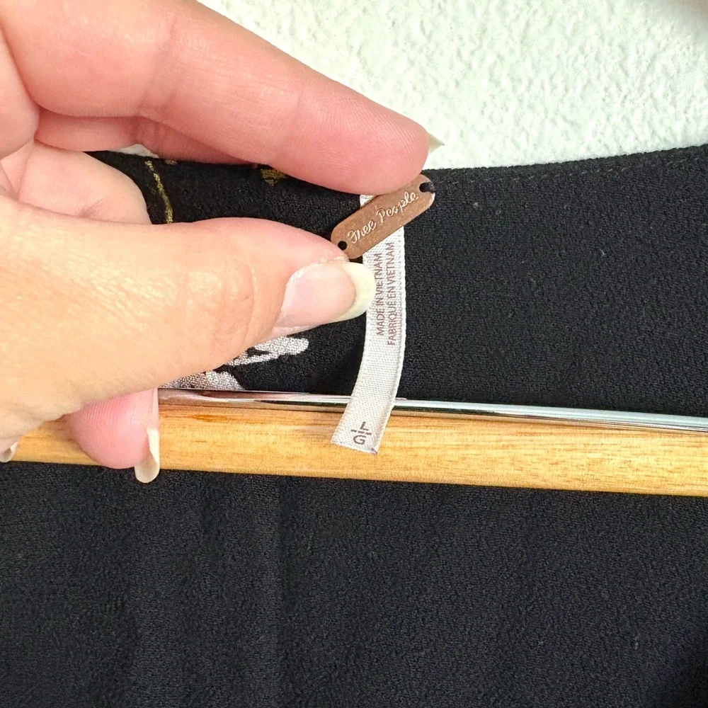 Free People Black Floral Time on My Side Wrap Dress - Picture 10 of 12